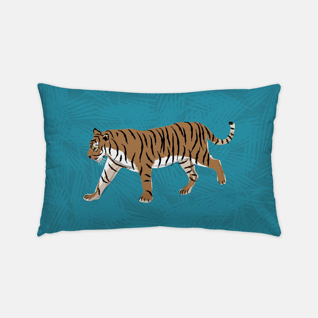 Tiger on the Prowl Indoor/Outdoor Pillow | Lumbar-Throw Pillows-CB Studio-The Grove