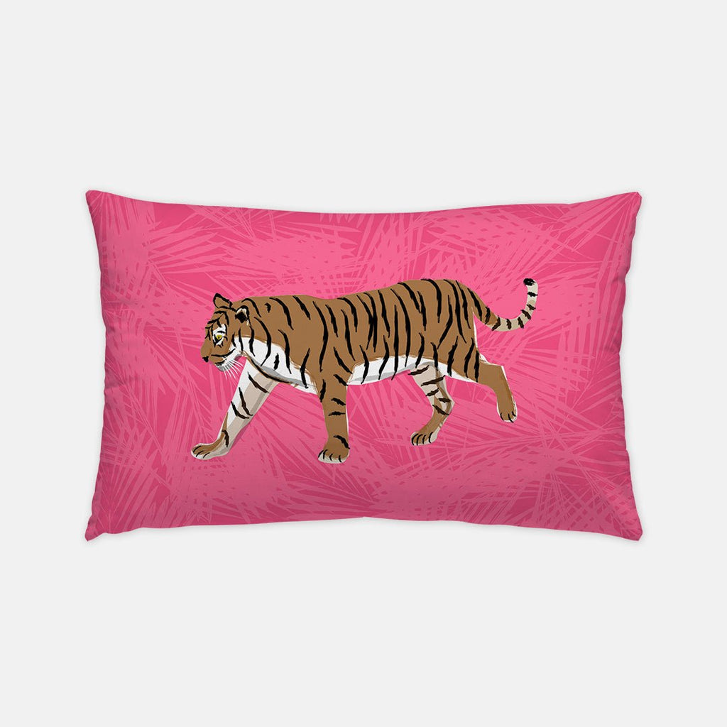 Tiger on the Prowl Indoor/Outdoor Pillow | Lumbar-Throw Pillows-CB Studio-The Grove
