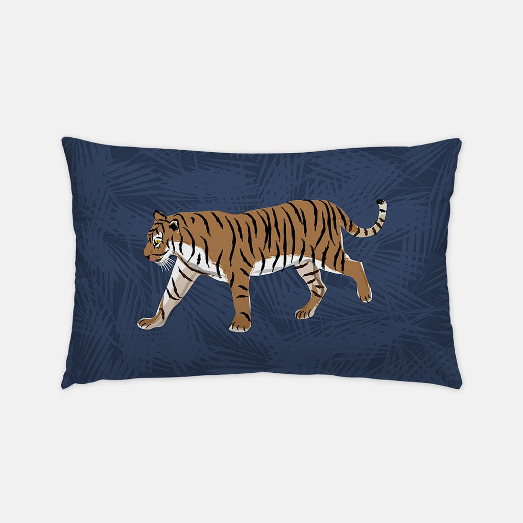Tiger on the Prowl Indoor/Outdoor Pillow | Lumbar-Throw Pillows-CB Studio-The Grove