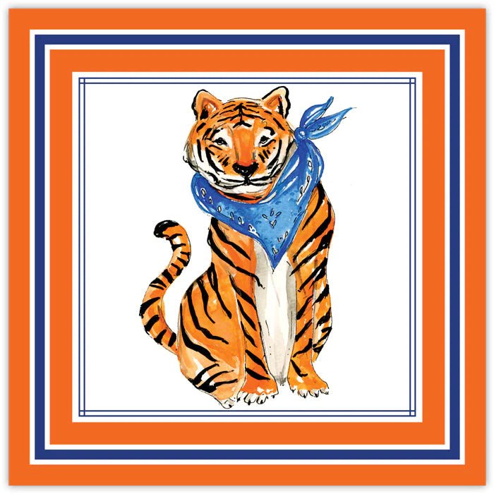 Tiger with Blue Bandana Paper Placemats-Paper Placemat-Clementine WP-The Grove