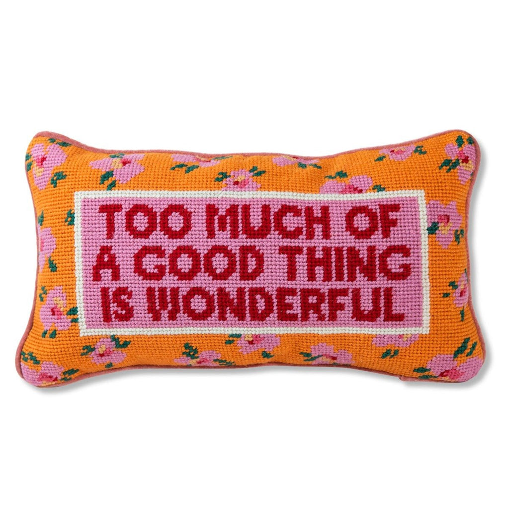 Too Much Needlepoint Pillow-Throw Pillows-Furbish Studio-The Grove
