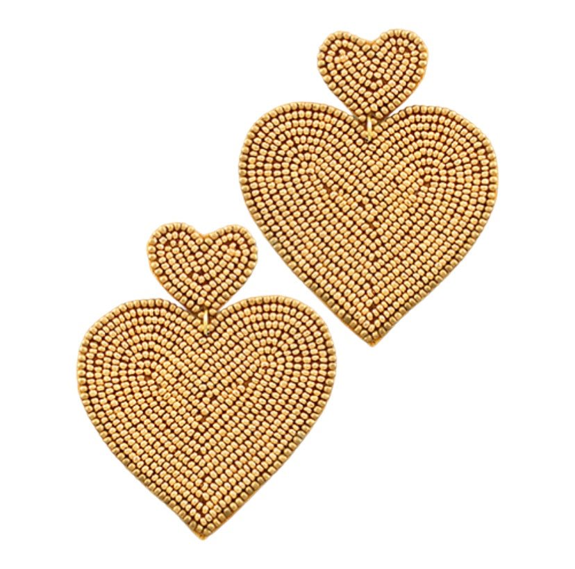 Two Heart Beaded Earrings