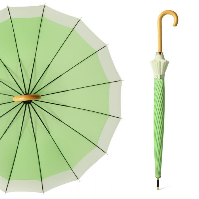 Two Tone Pastel Umbrella | Pastel Green-Umbrella-Peach Accessories-The Grove