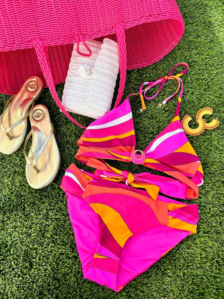 Vivid Vista Halter Wrap Bikini Top-Swimwear-Trina Turk-The Grove
