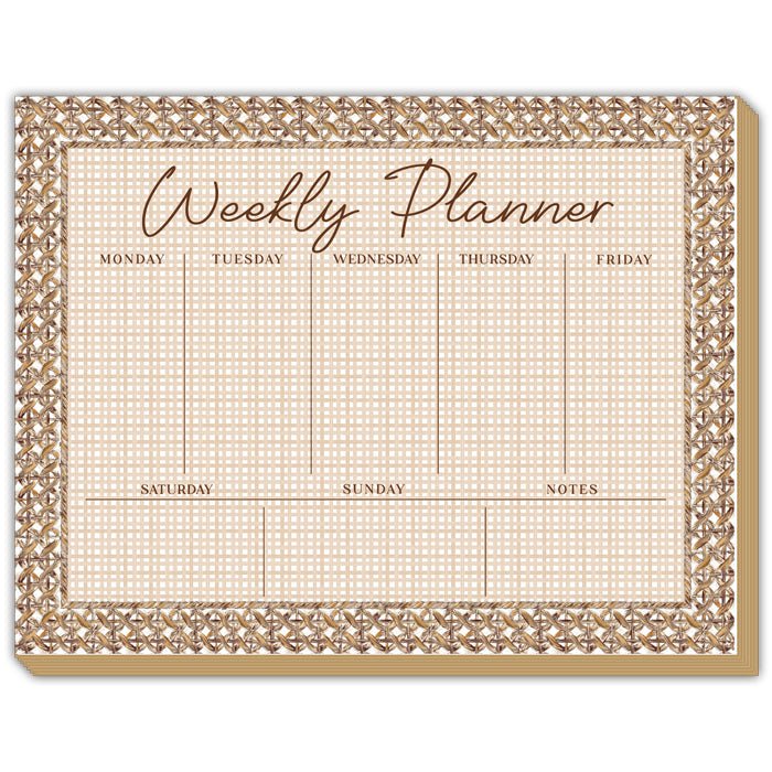 Weekly Planner Pad | Braided Rattan-Planner-Rosanne Beck-The Grove