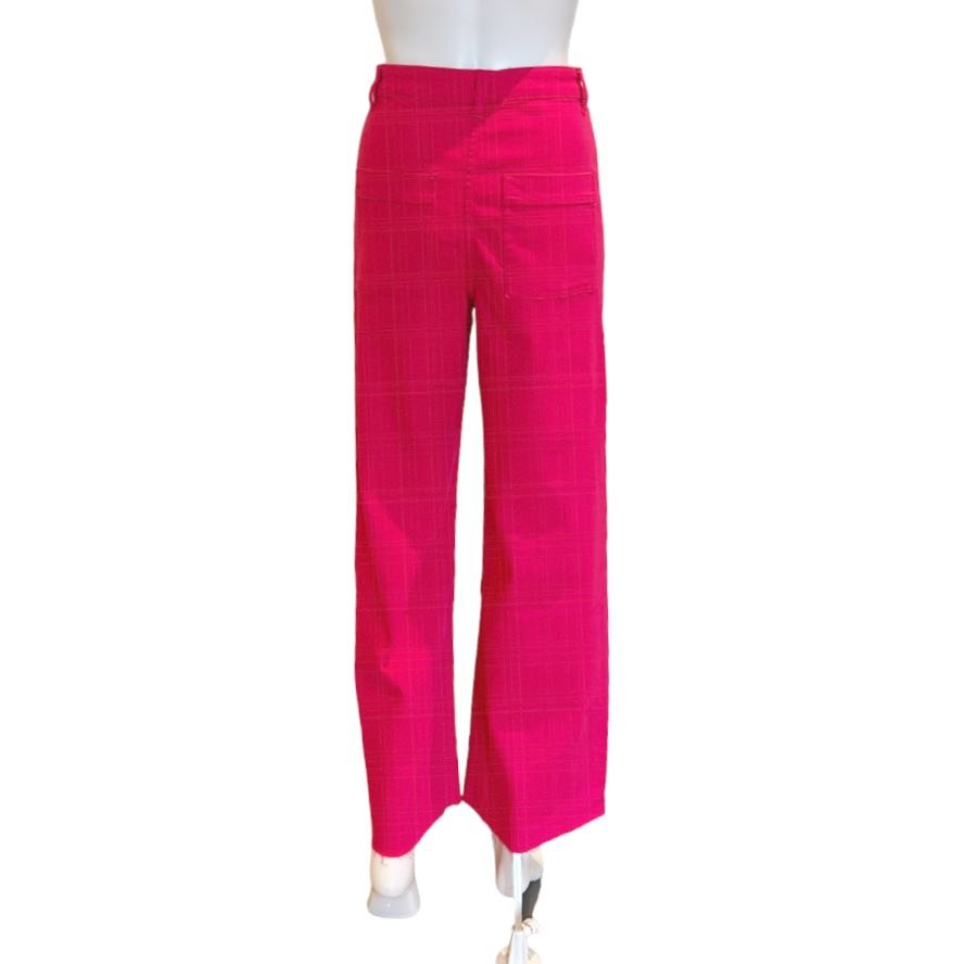 Wide Leg Cropped Denim Jean | Hot Pink-Pants-Twist-The Grove