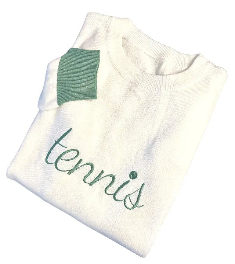 Wimbledon Sweater | Green Trim-Apparel & Accessories-Runway Athletics-The Grove