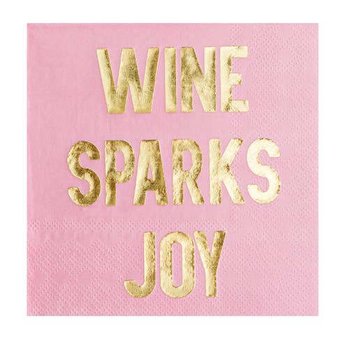Wine Sparks Joy | Cocktail Napkins-Cocktail Napkins-Clementine WP-The Grove