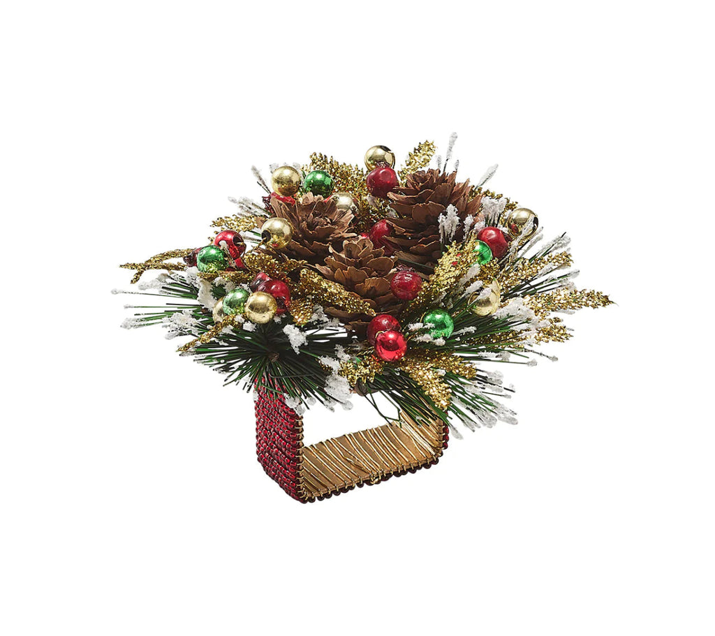 Winter Wreath Napkin Ring-Napkin Rings-Clementine WP-The Grove