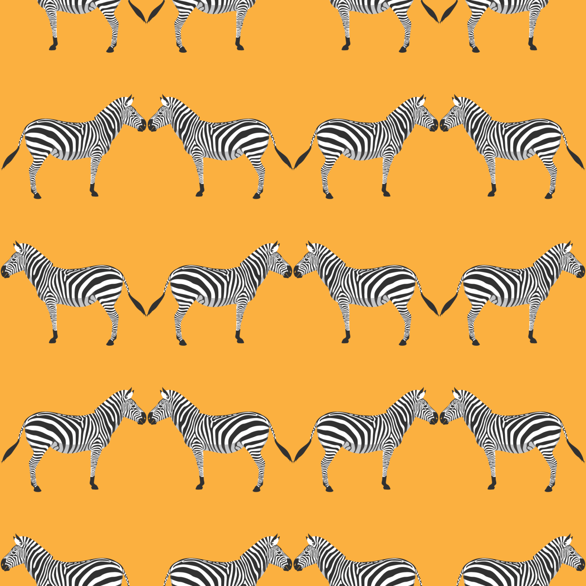 Zebras Bright Orange Wallpaper-Wallpaper-Liza Pruitt-The Grove