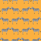 Zebras Bright Orange Wallpaper-Wallpaper-Liza Pruitt-The Grove