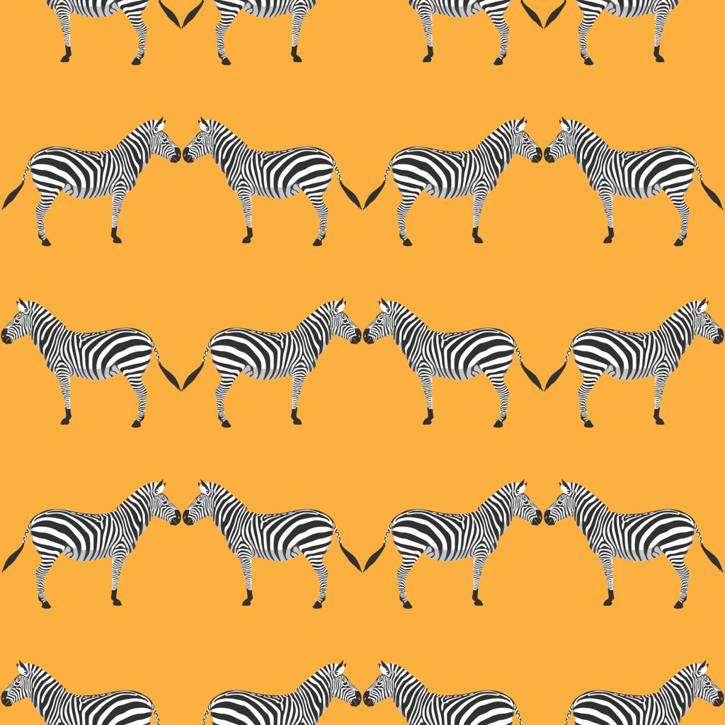 Zebras Bright Orange Wallpaper-Wallpaper-Liza Pruitt-The Grove