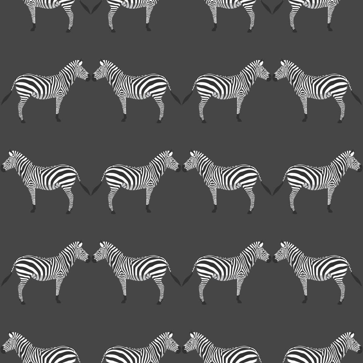 Zebras Charcoal Wallpaper-Wallpaper-Liza Pruitt-The Grove