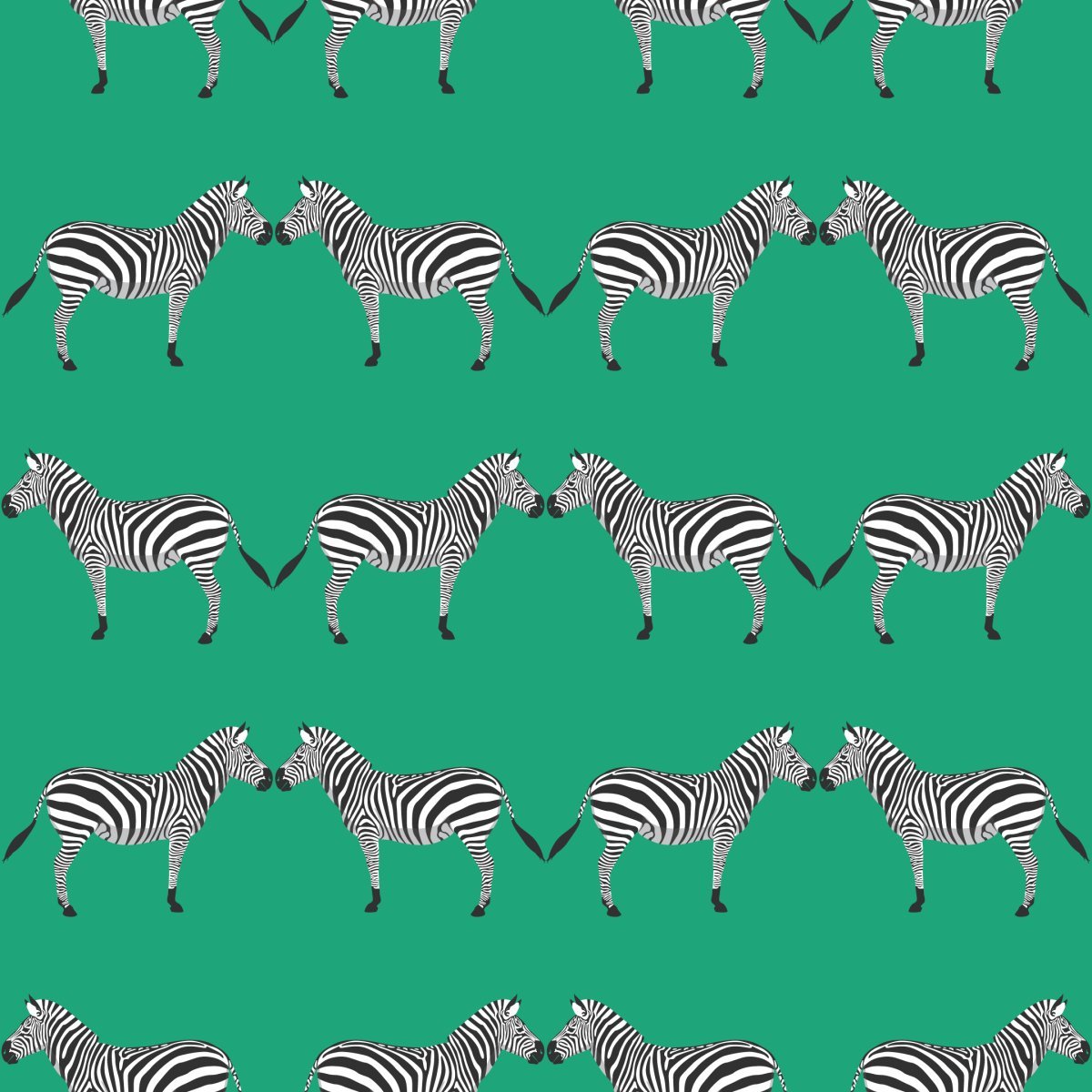 Zebras Green Wallpaper-Wallpaper-Liza Pruitt-The Grove