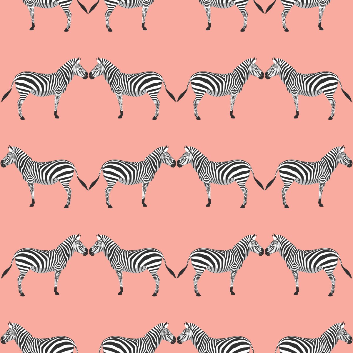 Zebras Light Pink Wallpaper-Wallpaper-Liza Pruitt-The Grove